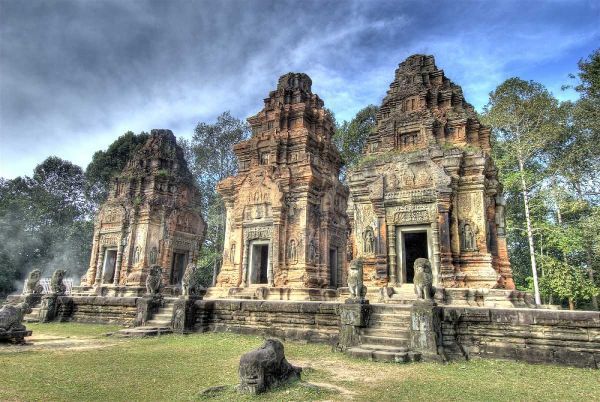 Cambodia, Angkor Wat Preah Ko Temple ruins